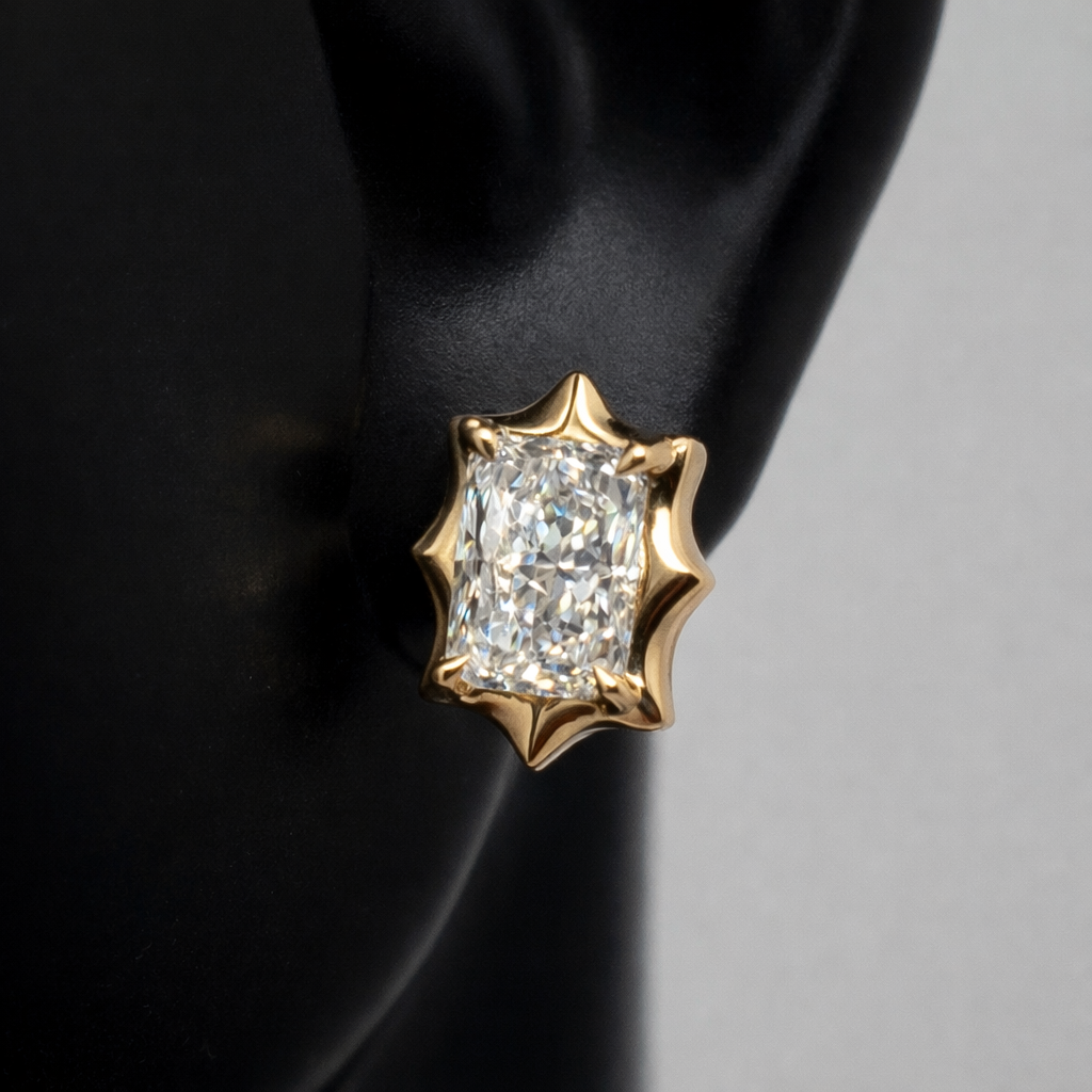 Star Cushion Cut Diamond Studs (Lab Grown) - Laura Milman New York