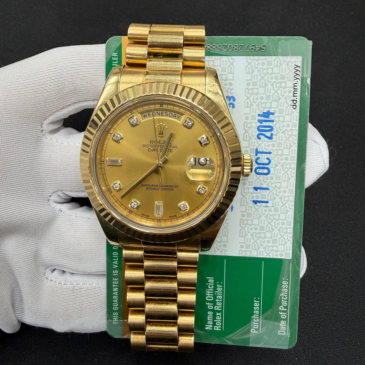 ROLEX DAY-DATE 218238 — view 3 — Laura Milman New York