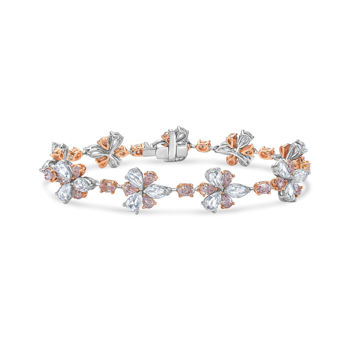 12.06ct Pink Diamond & White Diamond Floral Bracelet — Laura Milman New York
