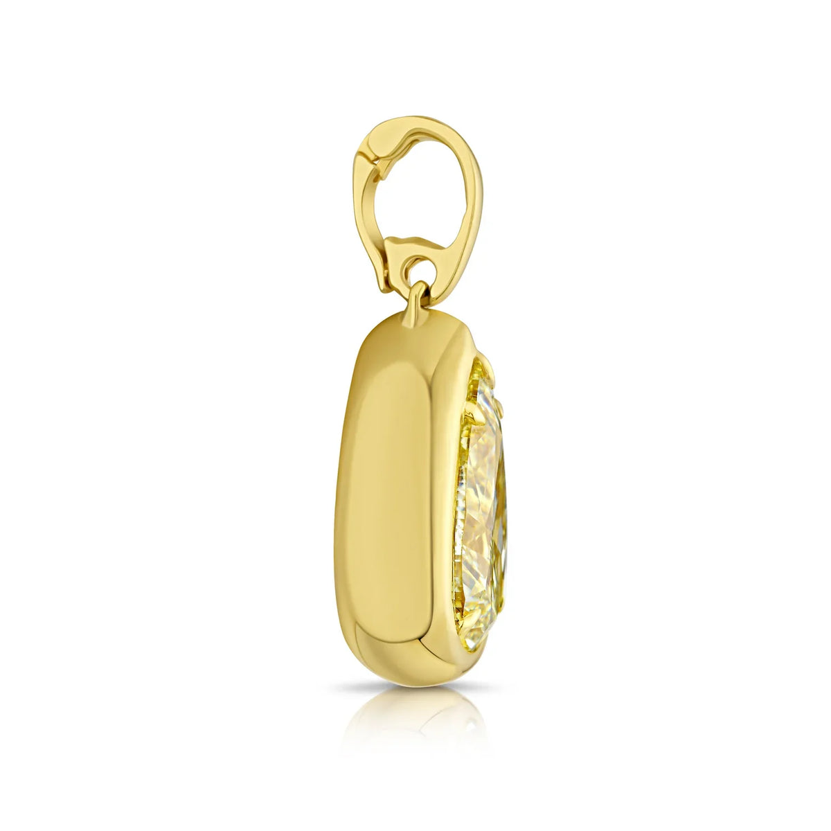 5.50ct Yellow Pear Diamond Detachable Bezel Pendant — view 2 — Laura Milman New York