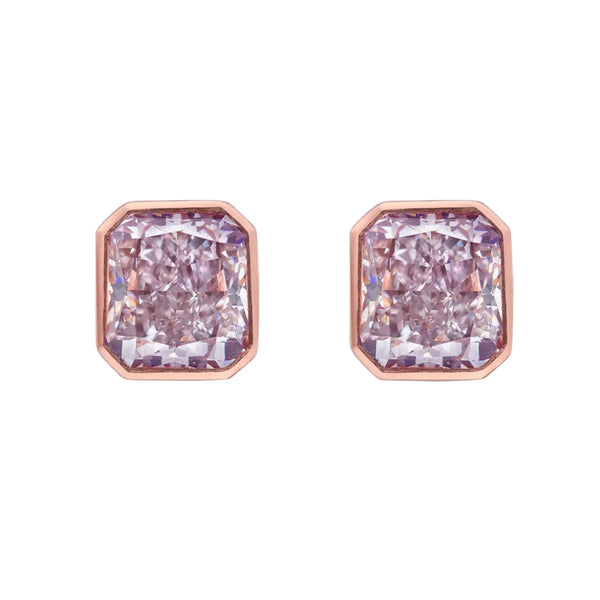 0.80ct & 0.76ct Bezel Pink Diamond Stud Earrings GIA
