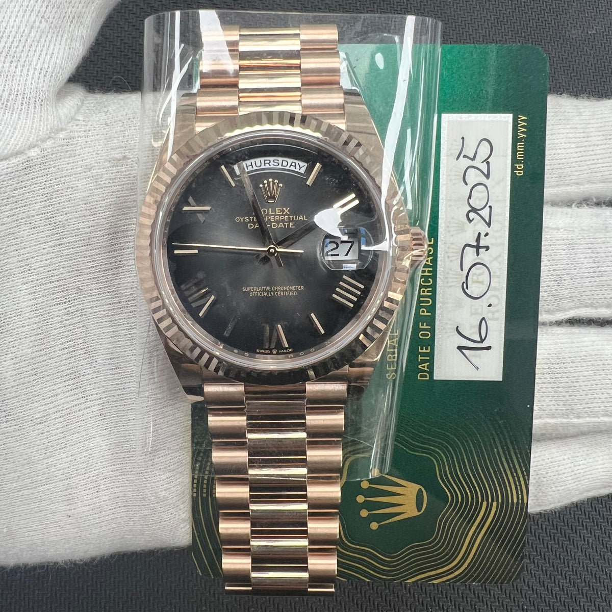 ROLEX DAY-DATE 228235 — view 3 — Laura Milman New York