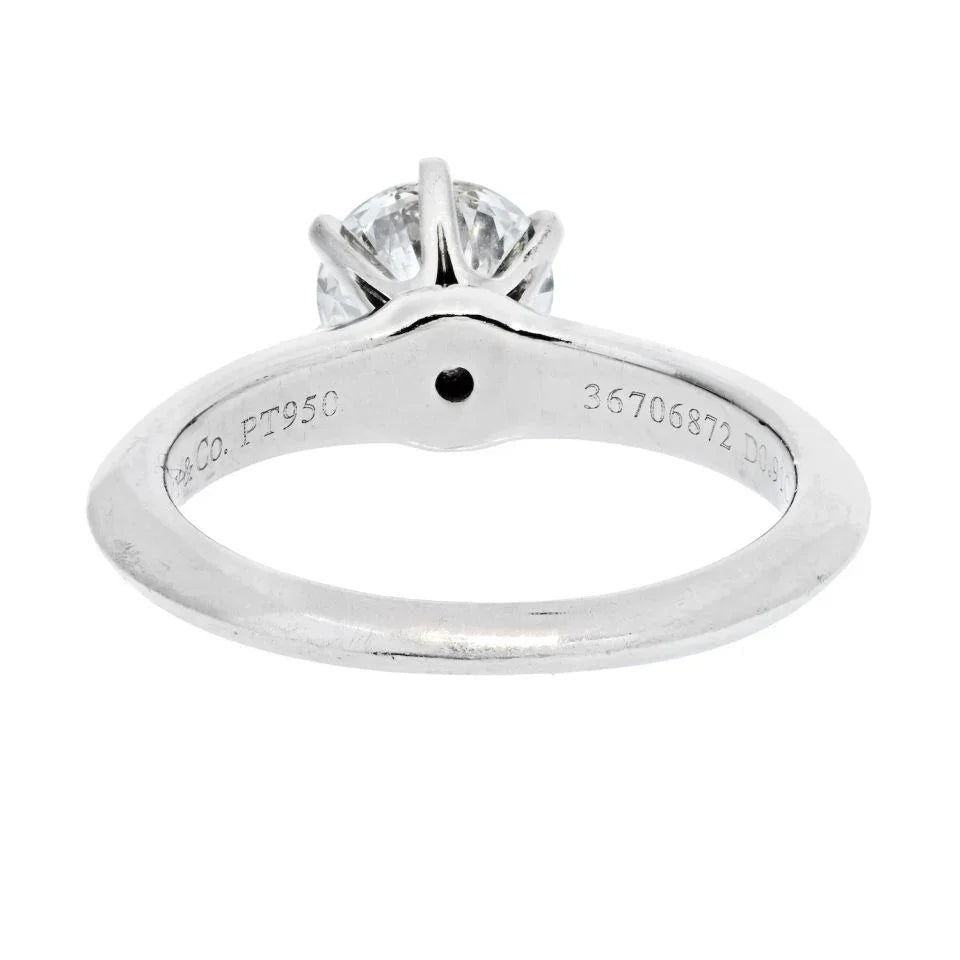 Pre-Owned Tiffany & Co. Six Prong Classic 0.91ct I VS2 Solitaire Engagement Ring view 4 - Tiffany & Co. — Laura Milman New York