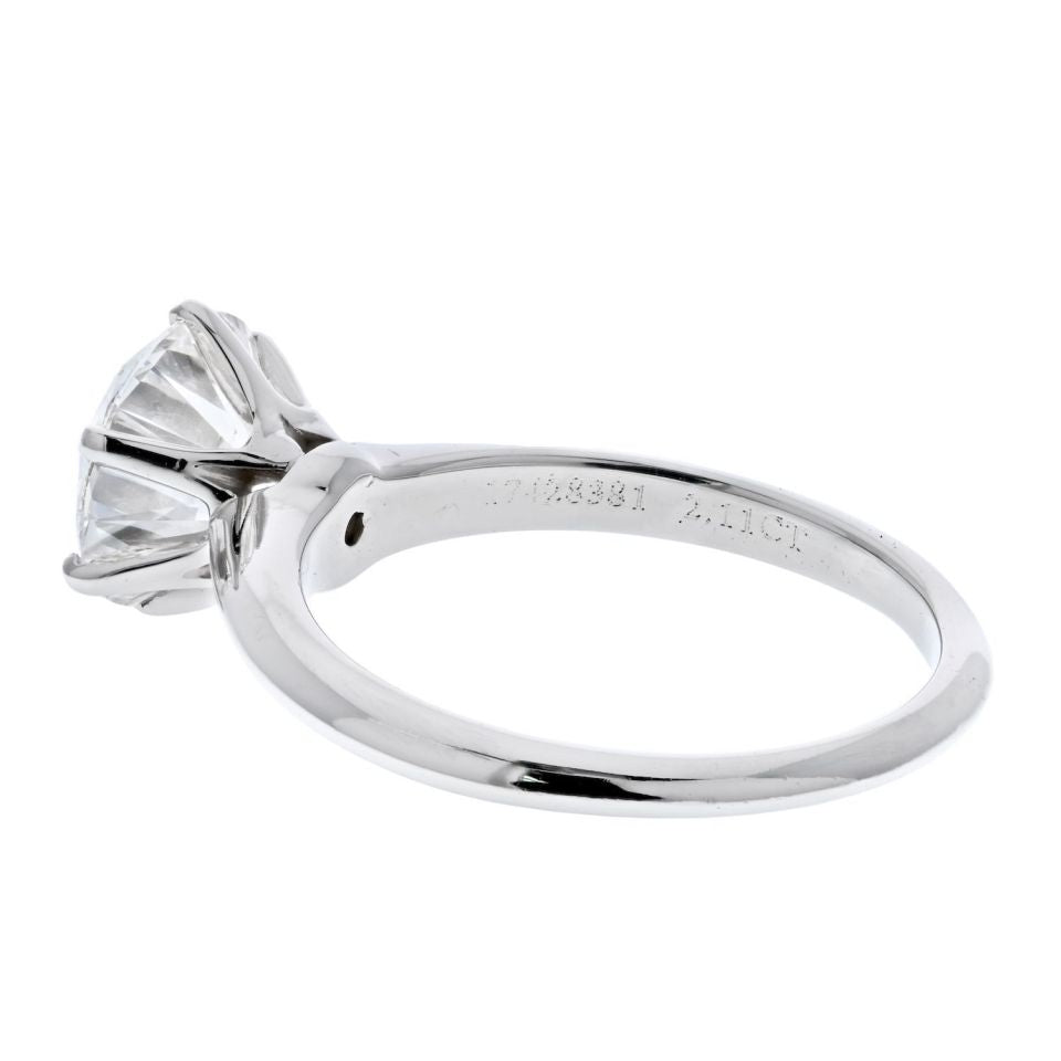 Tiffany Platinum 2.11ct F VVS2 Diamond Engagement Ring Sz 6