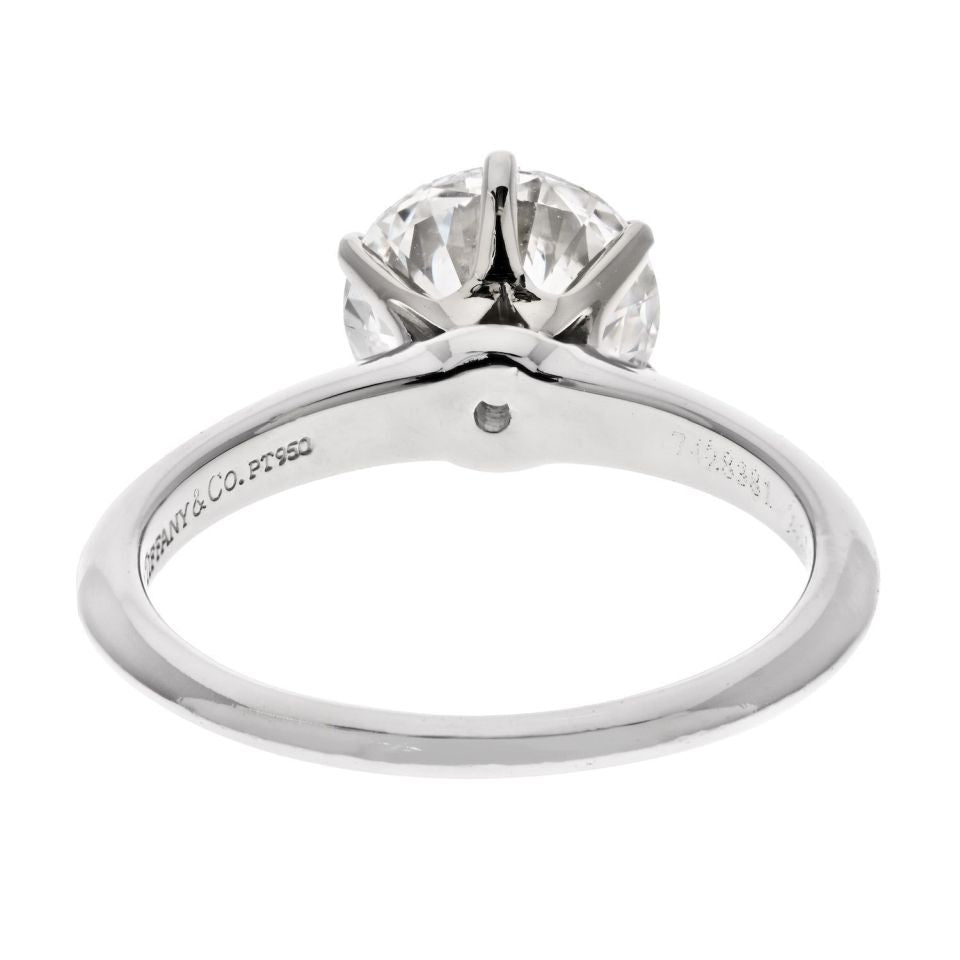 Tiffany Platinum 2.11ct F VVS2 Diamond Engagement Ring Sz 6