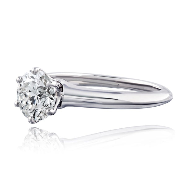 Tiffany & Co. Platinum Classic 6 Prong 1.56ct H Vs2 Round Cut Ring — view 2