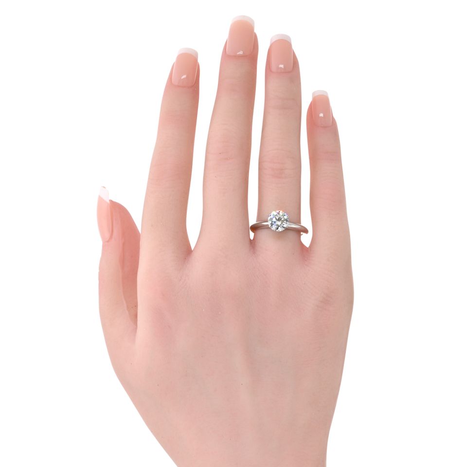 Tiffany & Co. Platinum Classic 6 Prong 1.56ct H Vs2 Round Cut Ring — view 5 — Laura Milman New York