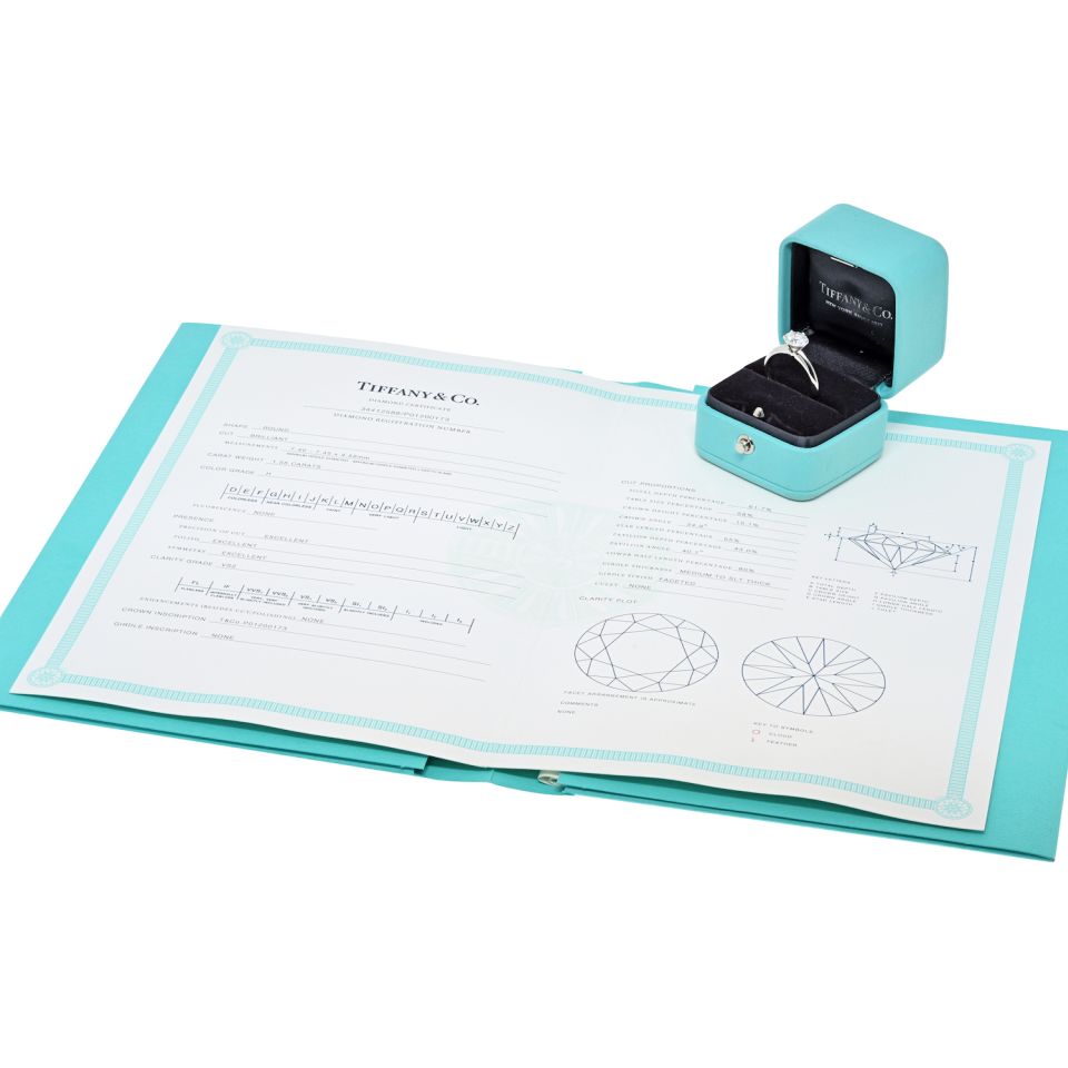 Tiffany & Co. Platinum Classic 6 Prong 1.56ct H Vs2 Round Cut Ring — view 7 — Laura Milman New York
