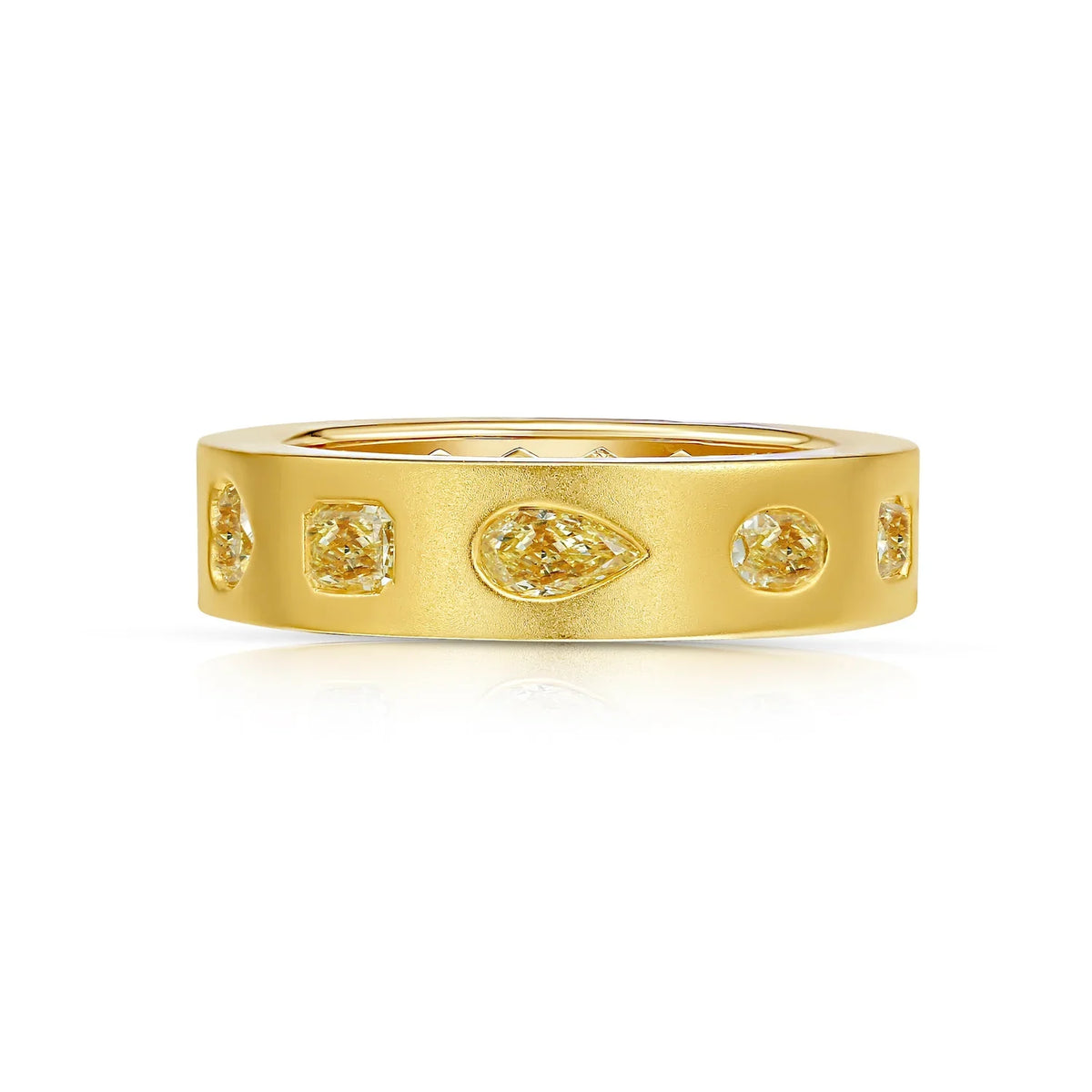 1.81ct Mixed Shape Yellow Diamond Bezel Eternity Band — Laura Milman New York