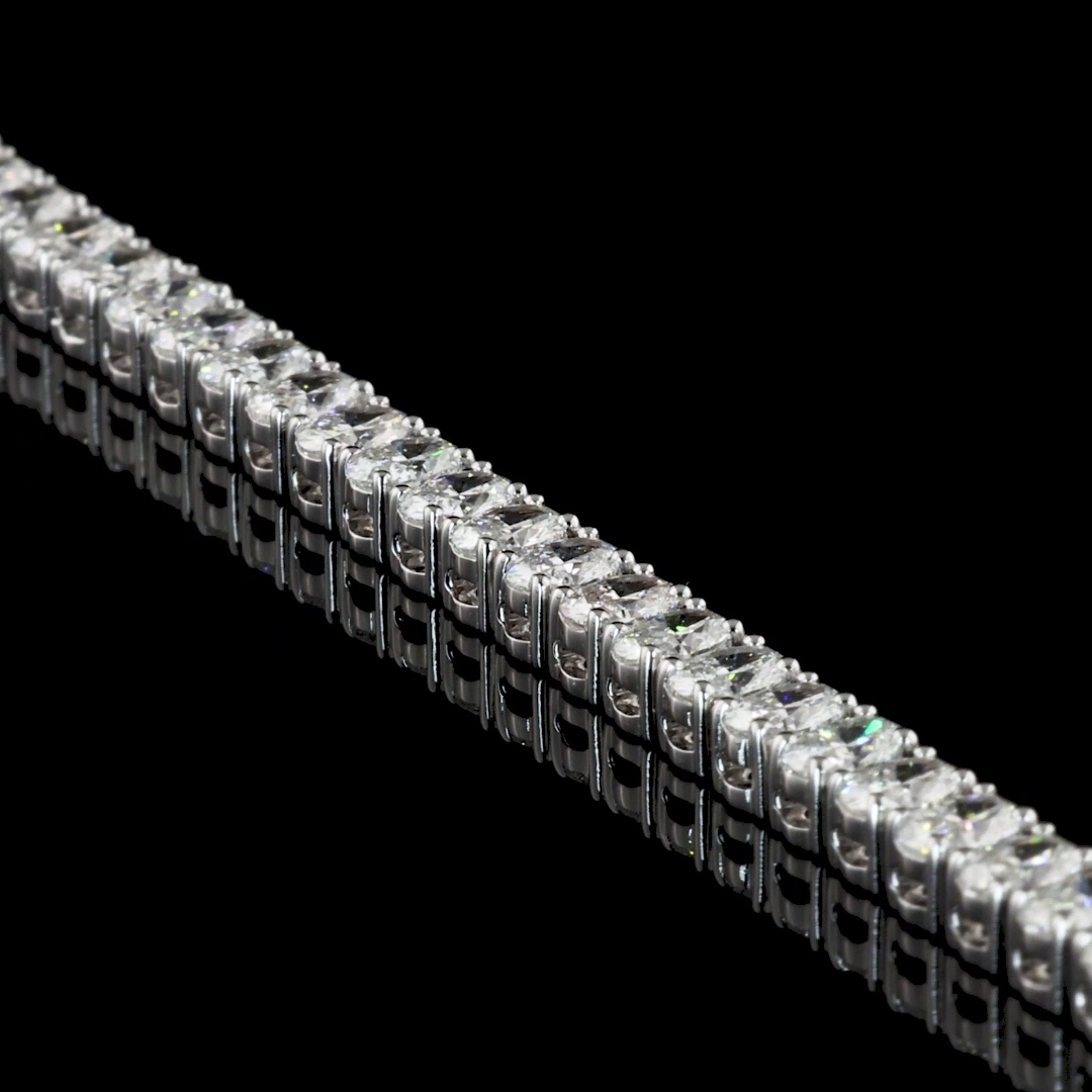 Lab-Grown Oval Diamond Tennis Bracelet — Prong, North South — 5.02 ct 14K WHITE GOLD — Laura Milman New York