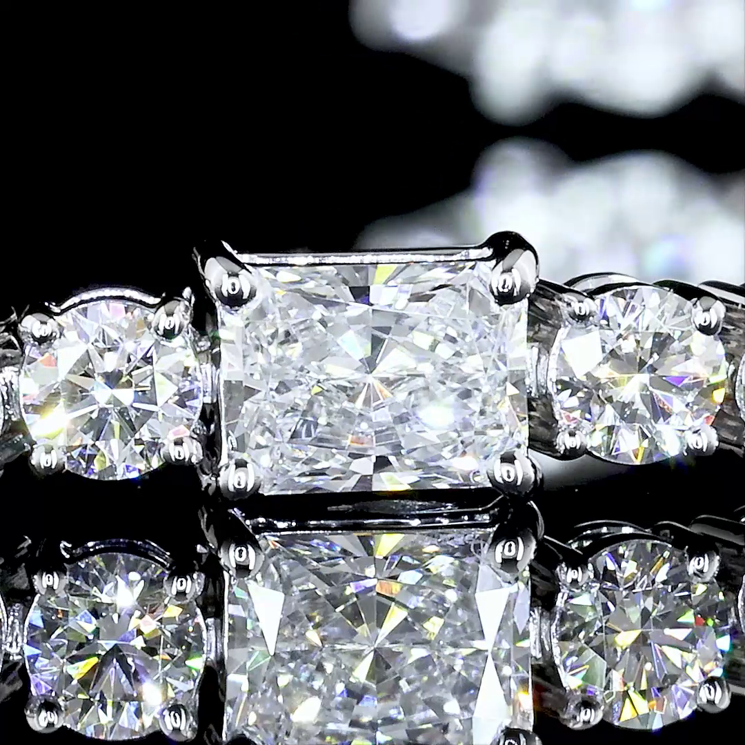 11.3 CT Radiant Lab Grown Diamond Tennis Bracelet in 28 – side view — Laura Milman New York