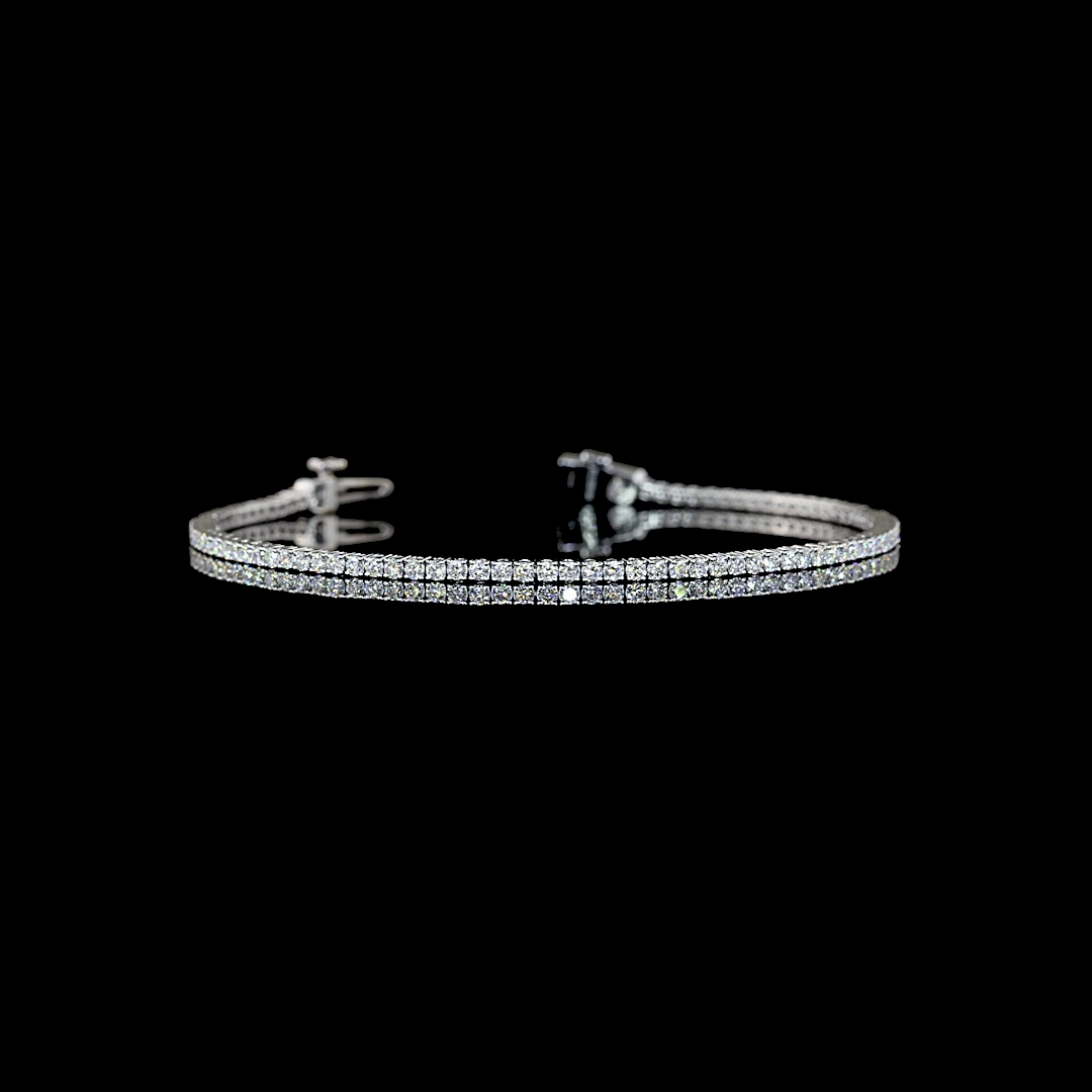 1.53 CT Round Brilliant Lab Grown Diamond Tennis Bracelet in 14K White Gold — Laura Milman New York