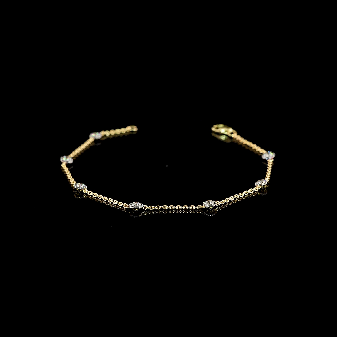 0.65 CT Round Lab Grown Diamond Station Bracelet in 14K Yellow Gold — Laura Milman New York