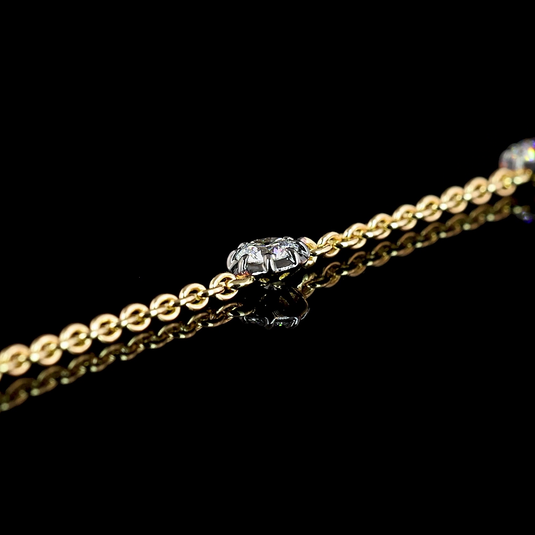 0.65 CT Round Lab Grown Diamond Station Bracelet in 14K Yellow Gold — Laura Milman New York