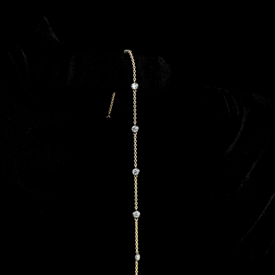 0.65 CT Round Lab Grown Diamond Station Bracelet in 14K Yellow Gold — Laura Milman New York