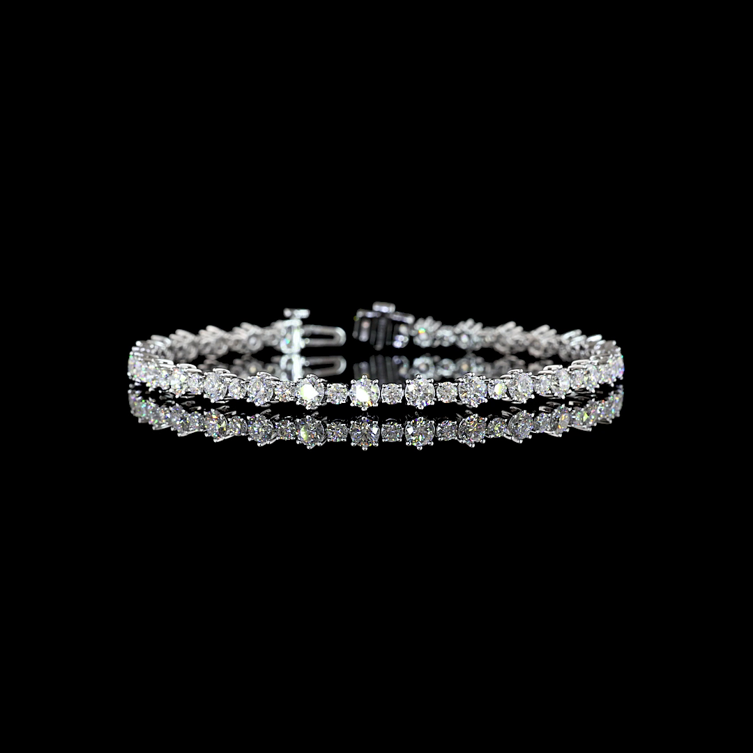 5.8 CT Round Brilliant Lab Grown Diamond Tennis Bracelet in 14K White Gold — Laura Milman New York