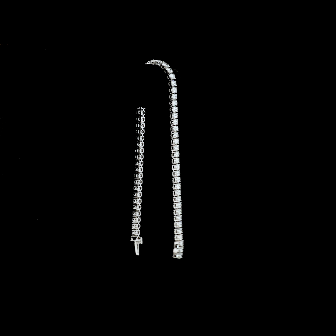 Lab-Grown Oval Diamond Tennis Bracelet — Prong, North South — 7.53 ct 14K WHITE GOLD — Laura Milman New York