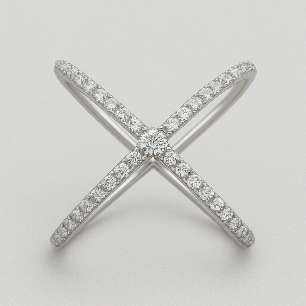 Trendy X Diamond Ring — Laura Milman New York