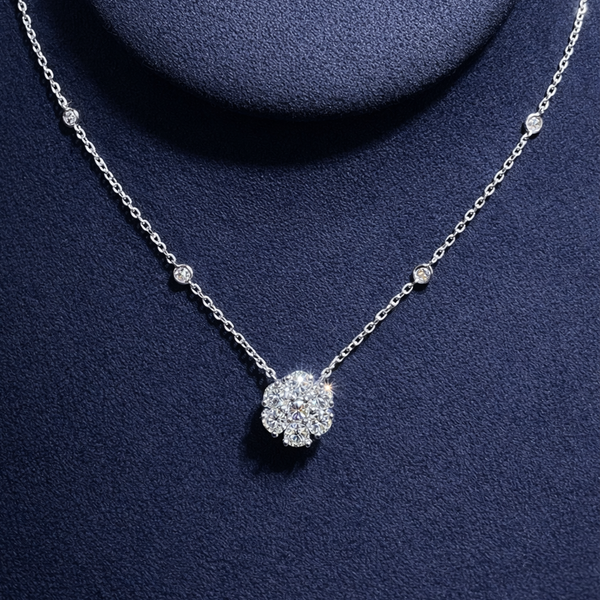 Cluster Diamond Pendant with Diamond by the Yard Chain - Laura Milman New York
