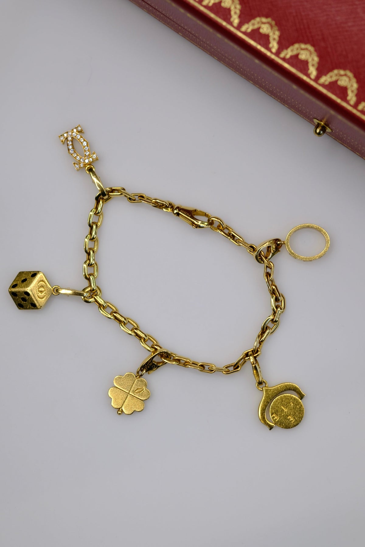 Cartier 18K Yellow Gold Five Charms Bracelet — view 11 — Laura Milman New York
