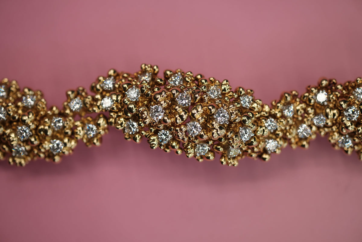 Tiffany & Co. 18K Yellow Gold 12.00cttw Round Diamond Vintage Bracelet — view 9 — Laura Milman New York
