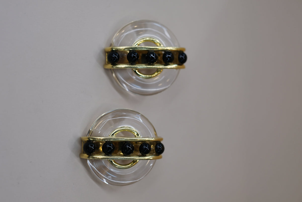 Cartier 18K Yellow Gold Aldo Cipullo 1973 Rock Crystal Earrings — view 6 — Laura Milman New York