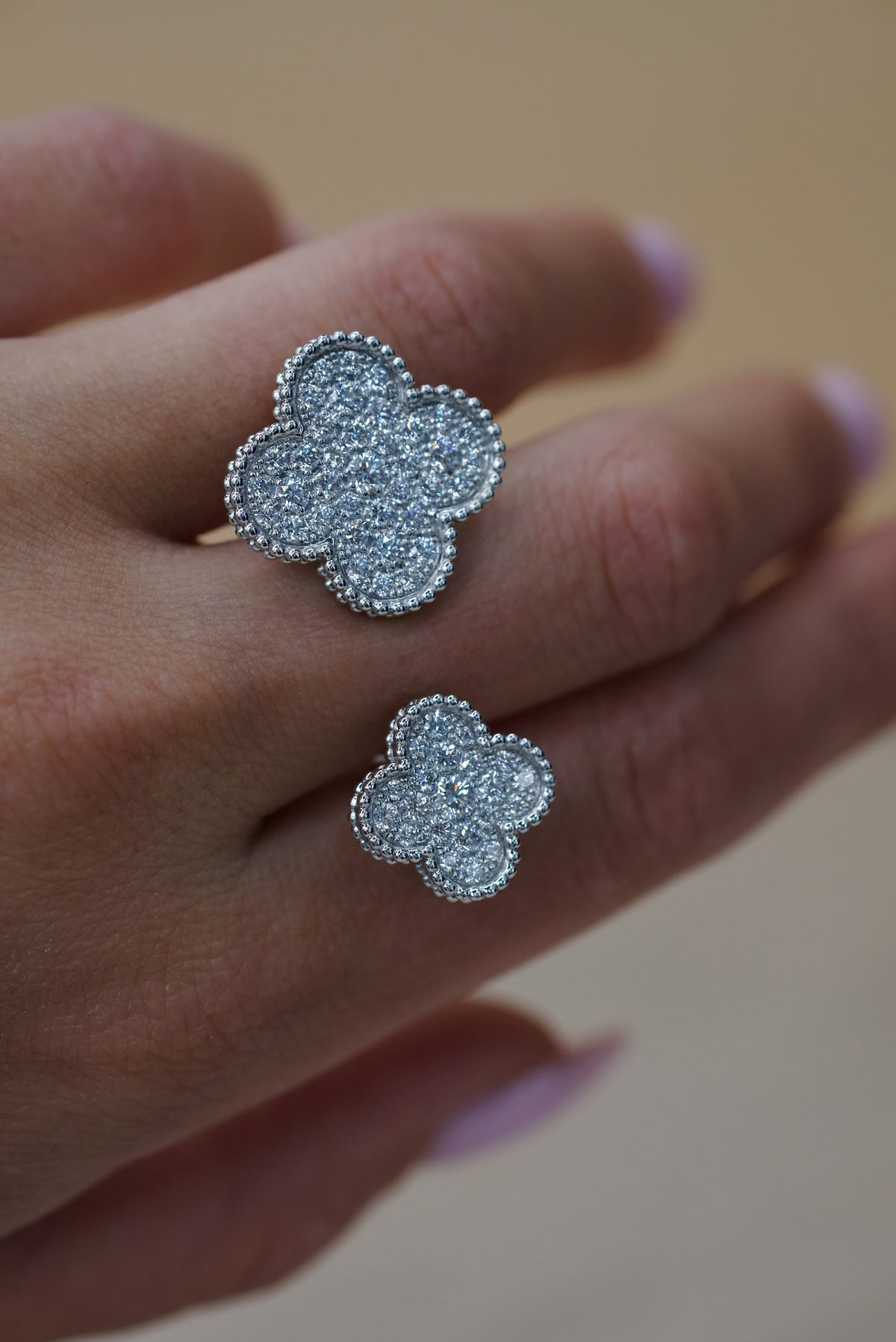 Van Cleef & Arpels 18K White Gold Magic Diamond In Between The Fingers Ring — view 9 — Laura Milman New York