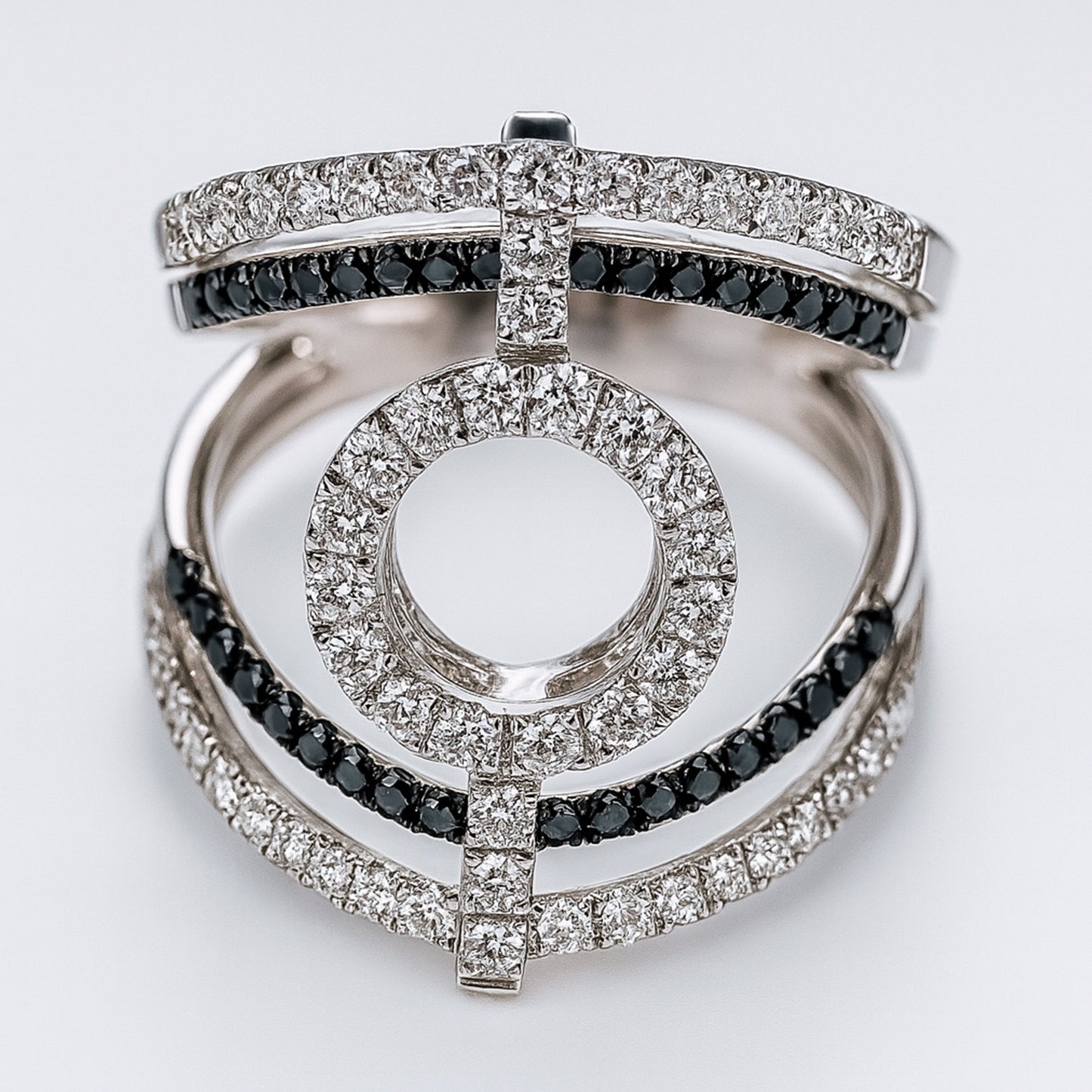 Diamond Statement Ring with Sapphires
