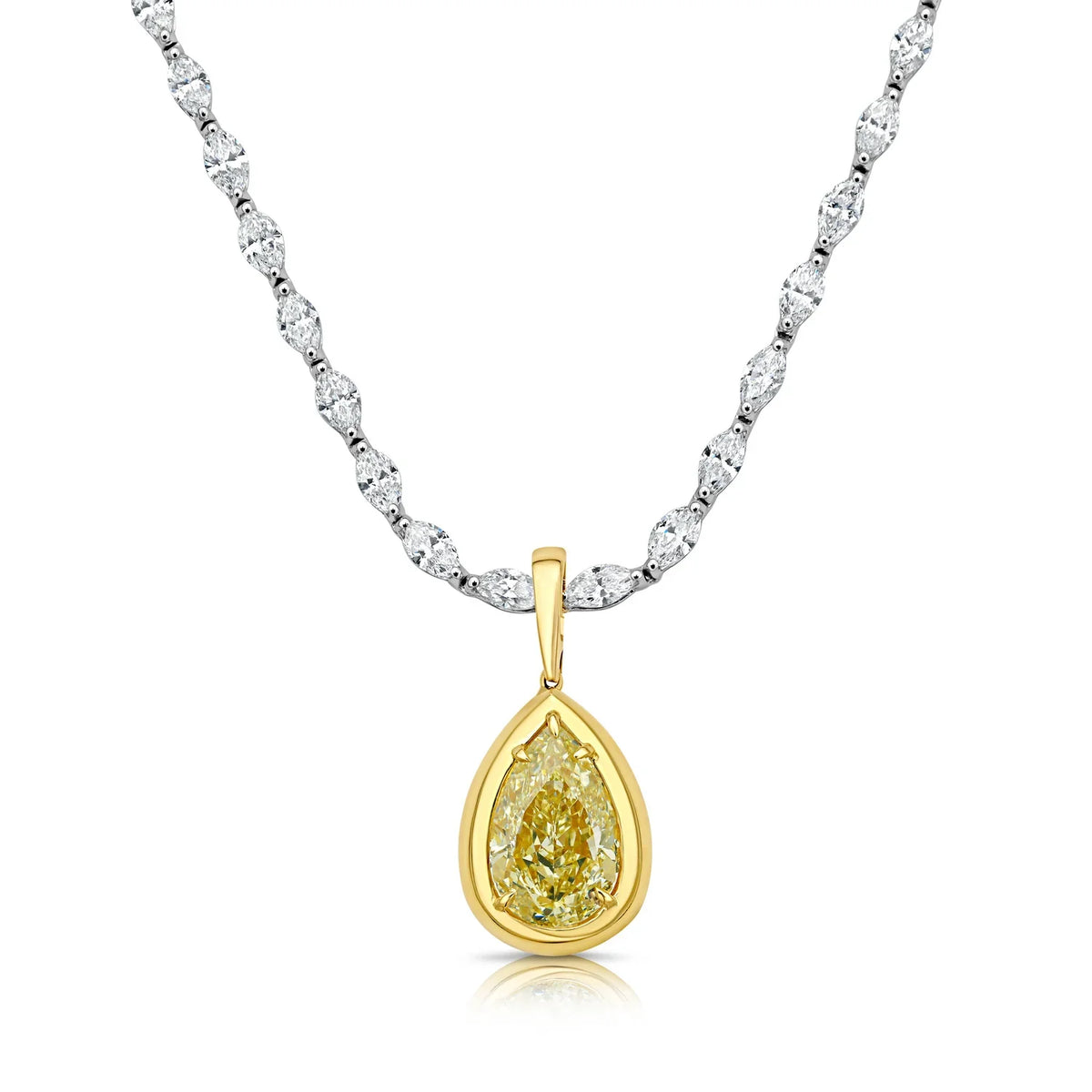 5.50ct Yellow Pear Diamond Detachable Bezel Pendant — Laura Milman New York