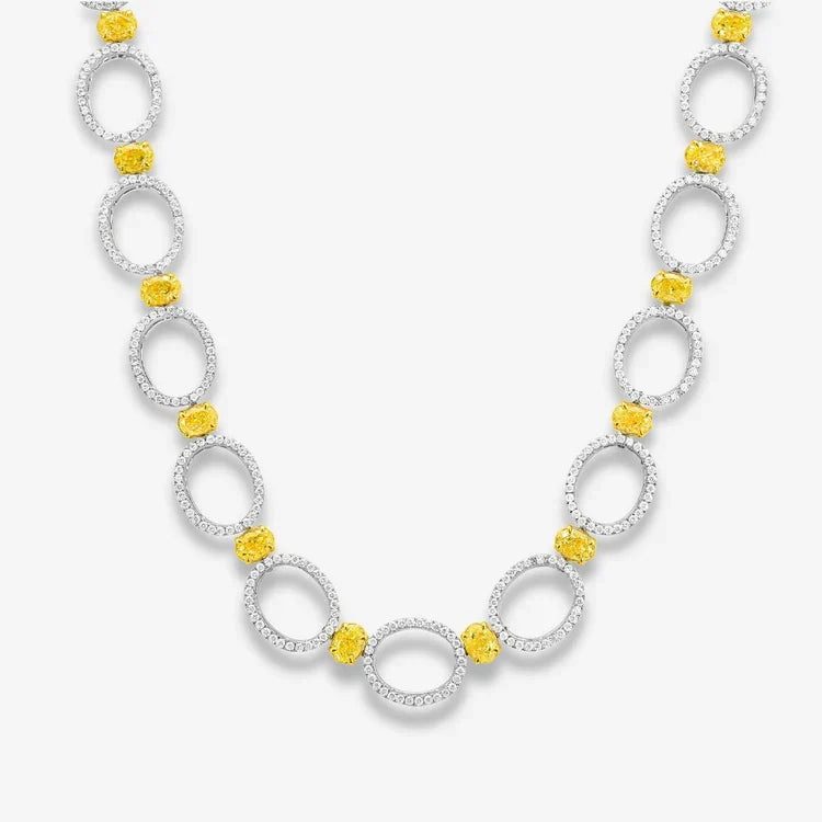 12.88ct Fancy Yellow Oval Diamond Necklace — Laura Milman New York