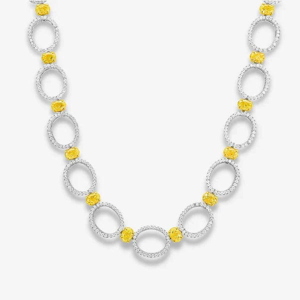 12.88ct Fancy Yellow Oval Diamond Necklace