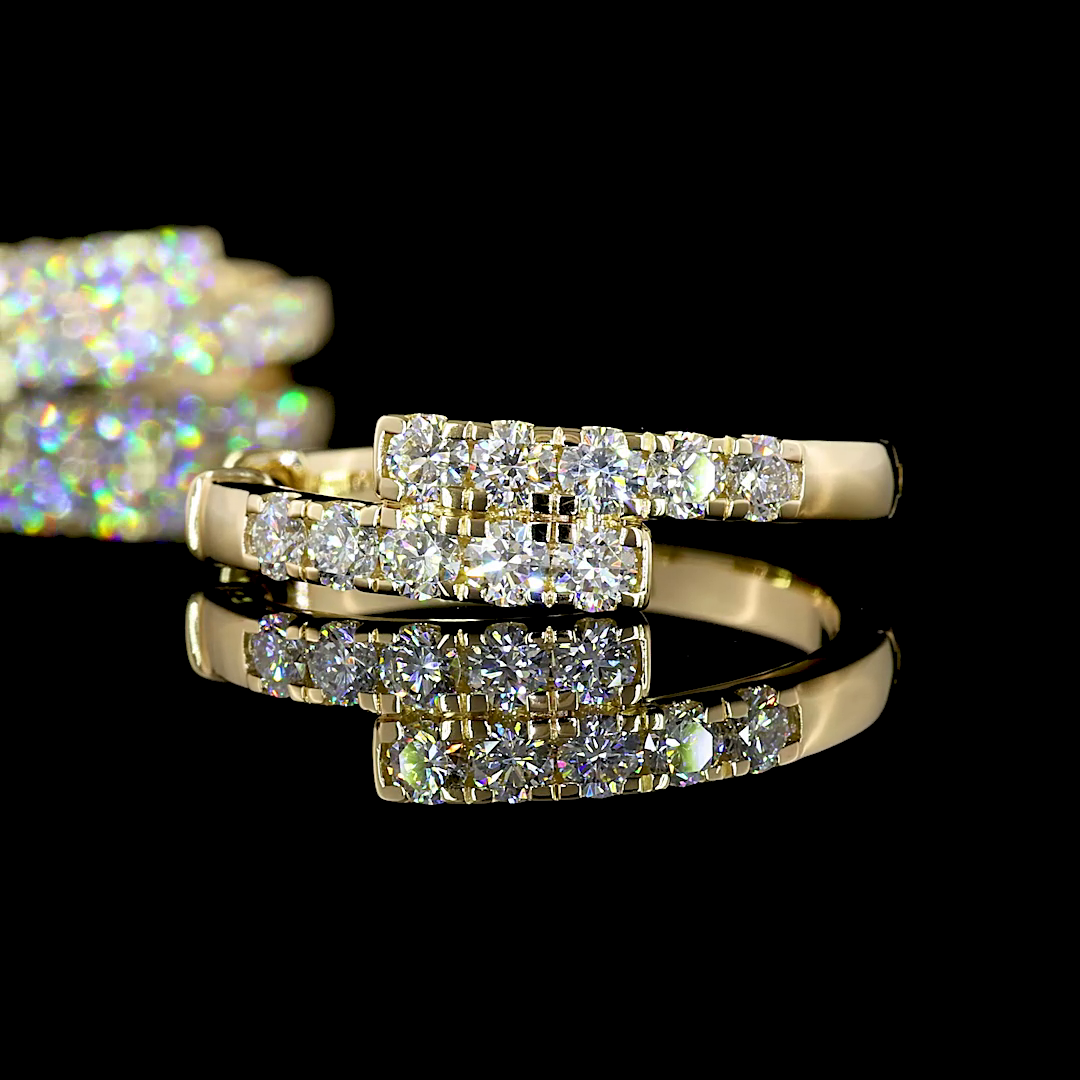 1.26 CT Round Lab Grown Diamond Huggie Earrings in 14K Yellow Gold — Laura Milman New York