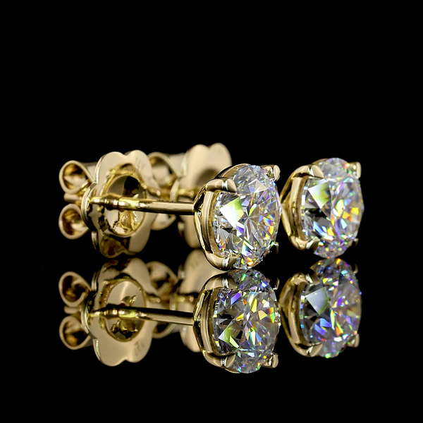 Round Shape Stud Earrings (Lab Grown) - Laura Milman New York