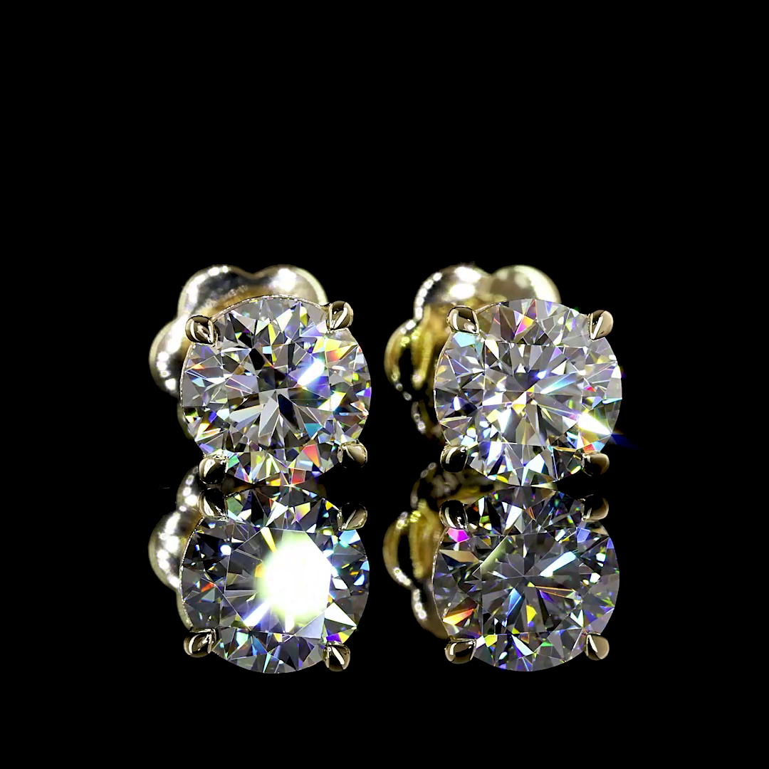 Round Shape Stud Earrings (Lab Grown) - Laura Milman New York