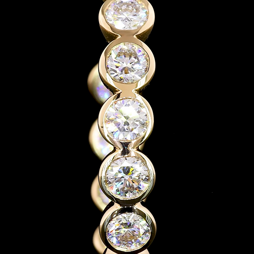 2.87 CT Round Lab Grown Diamond C Hoop Earrings in 14K Yellow Gold — Laura Milman New York
