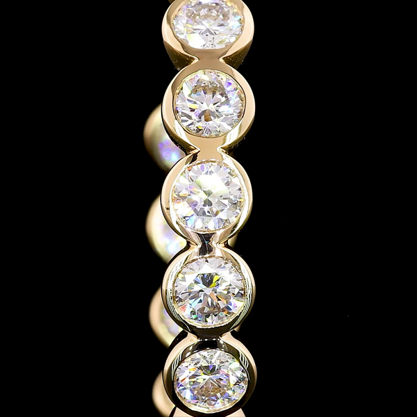 2.87 CT Round Lab Grown Diamond C Hoop Earrings in 14K Yellow Gold