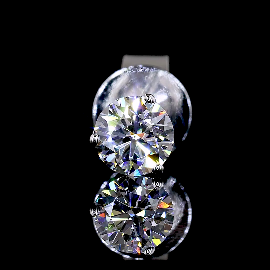 Lab-Grown Round Diamond Martini Stud Earrings — Prong — 0.49 ct total per pair 14K WHITE GOLD — Laura Milman New York