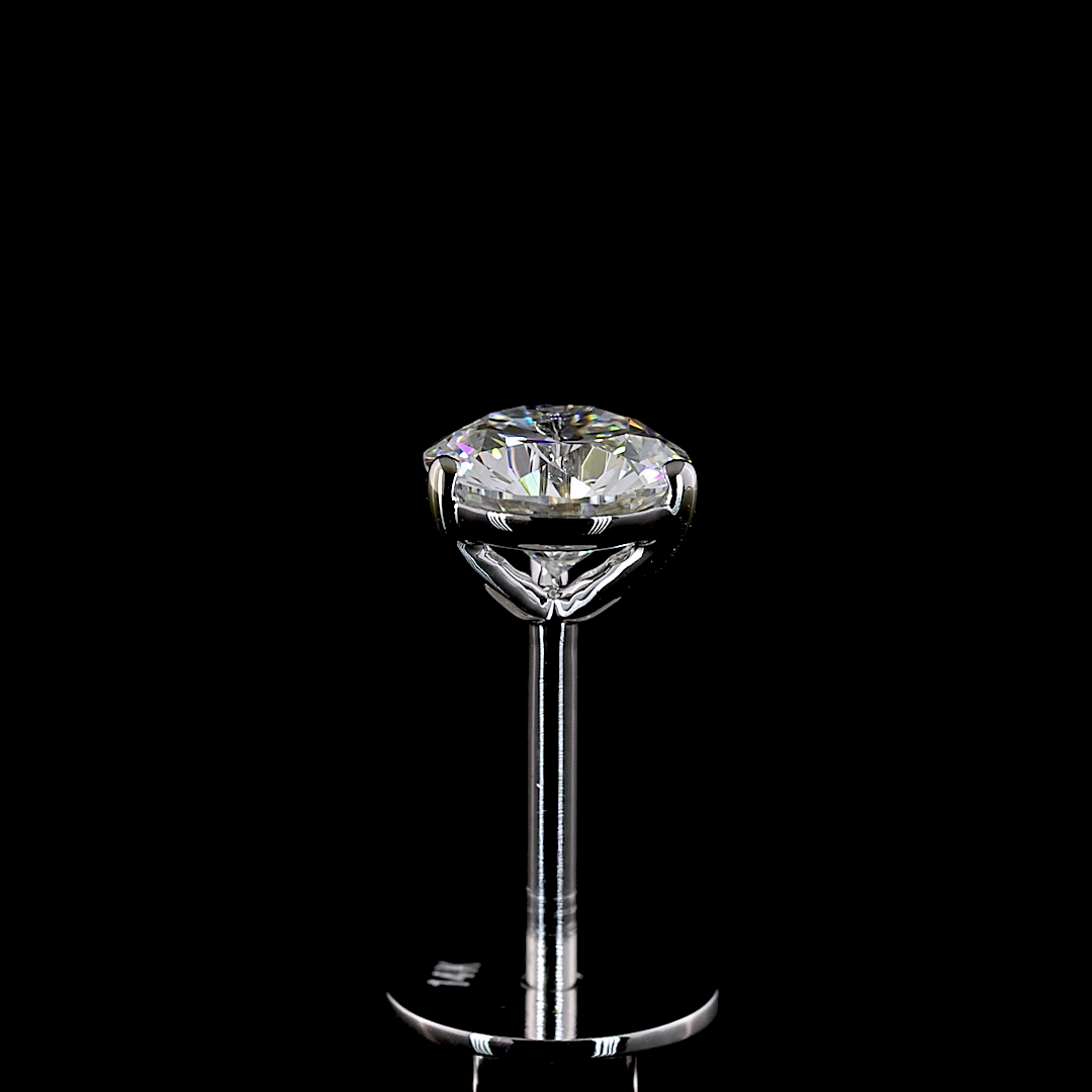 Lab-Grown Round Diamond Martini Stud Earrings — Prong — 0.49 ct total per pair 14K WHITE GOLD — Laura Milman New York