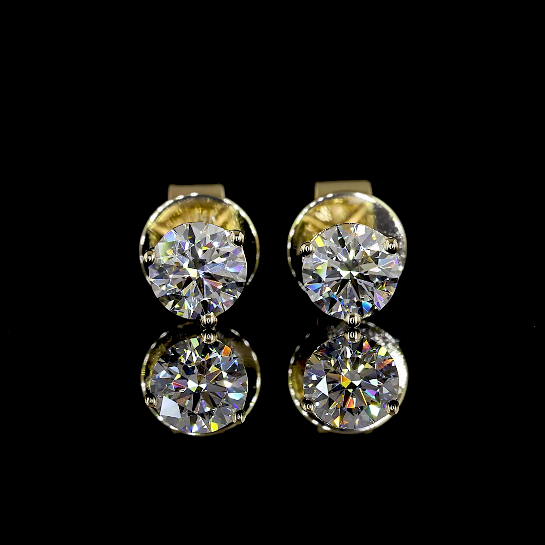 Lab-Grown Round Diamond Martini Stud Earrings — Prong — 0.50 ct total per pair 14K YELLOW GOLD — Laura Milman New York