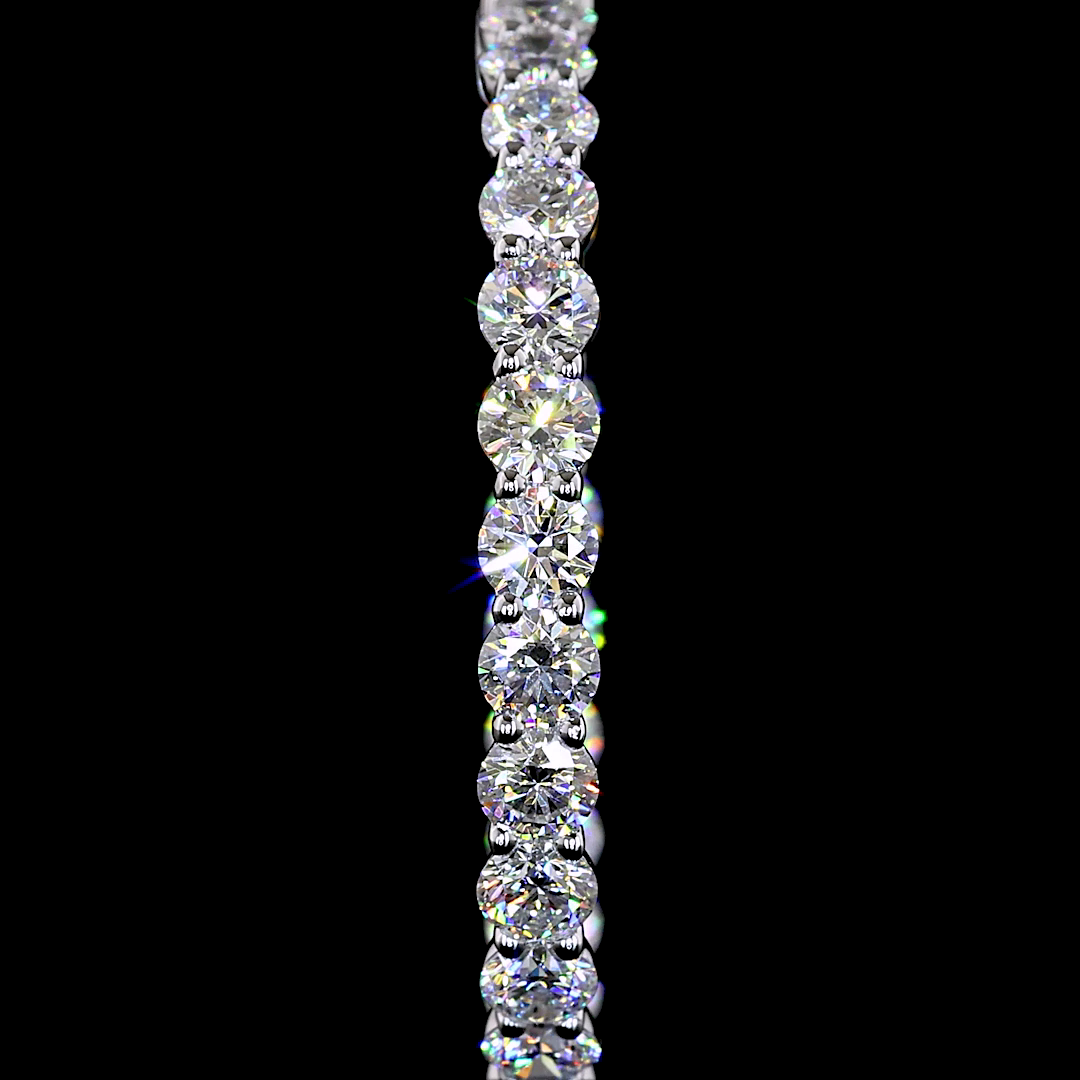Lab-Grown Round Diamond Hoops Earring — Prong, — 4.30 ct total per pair 14K WHITE GOLD — Laura Milman New York