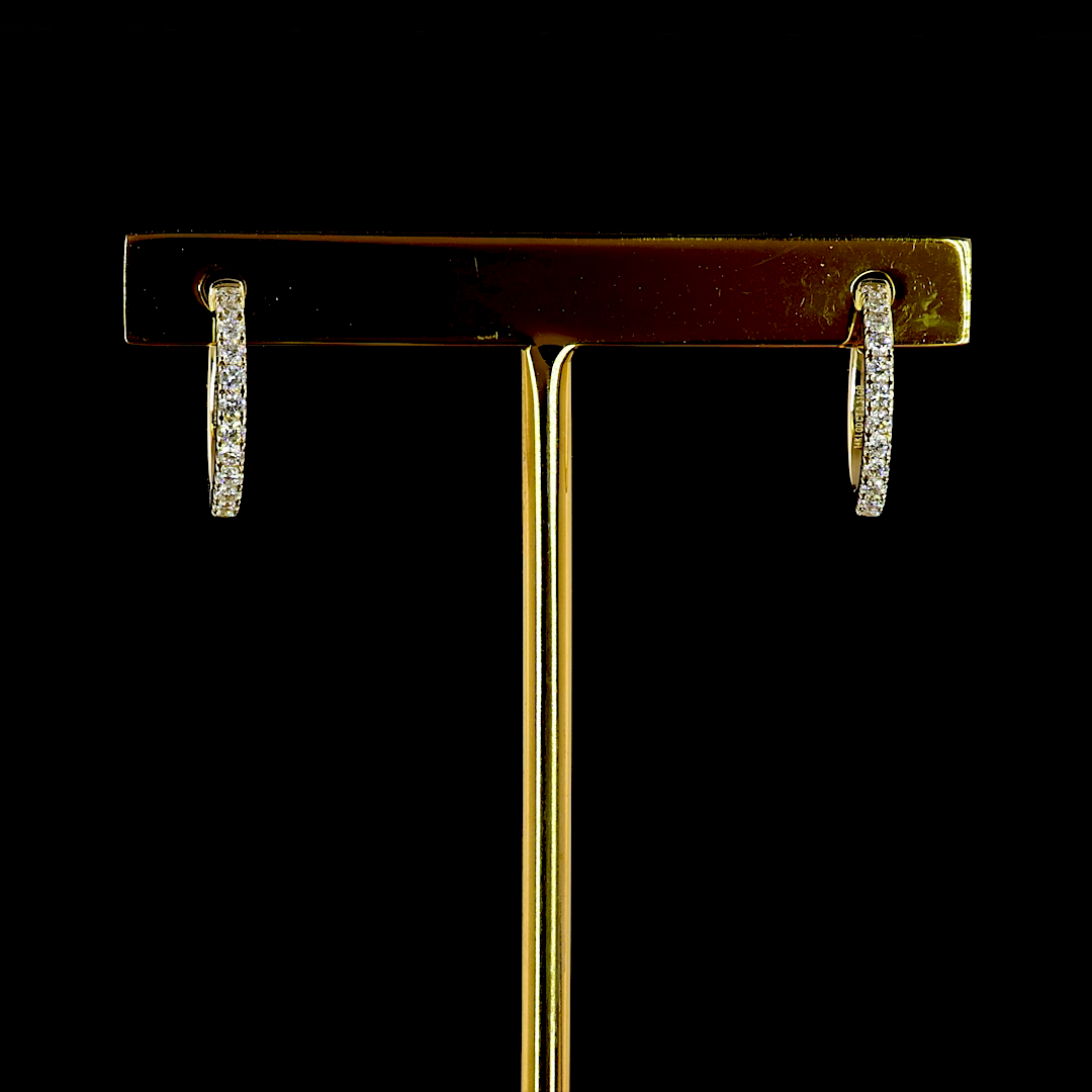 Lab-Grown Round Diamond Hoops Earring — Prong, — 2.10 ct total per pair 14K YELLOW GOLD — Laura Milman New York