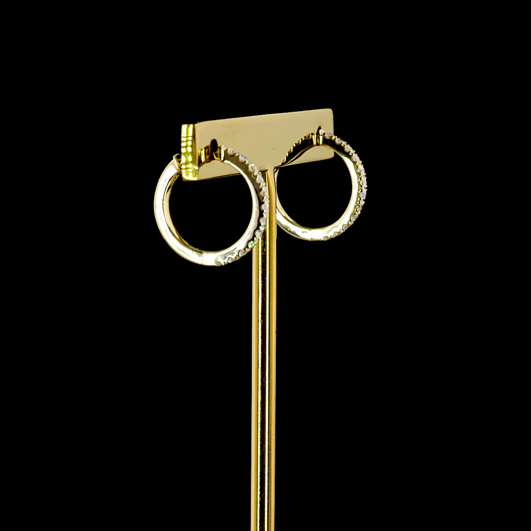 Lab-Grown Round Diamond Hoops Earring — Prong, — 2.10 ct total per pair 14K YELLOW GOLD — Laura Milman New York