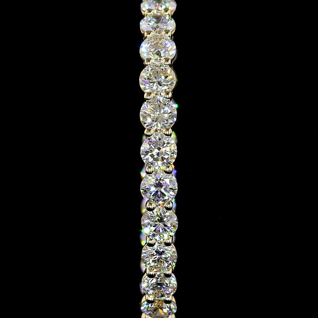 Lab-Grown Round Diamond Hoops Earring — Prong, — 6.92 ct total per pair 14K YELLOW GOLD — Laura Milman New York