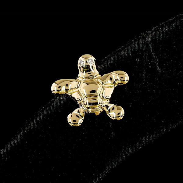 0.03 CT Round Lab Grown Diamond Symbol Earrings in 18K Yellow Gold