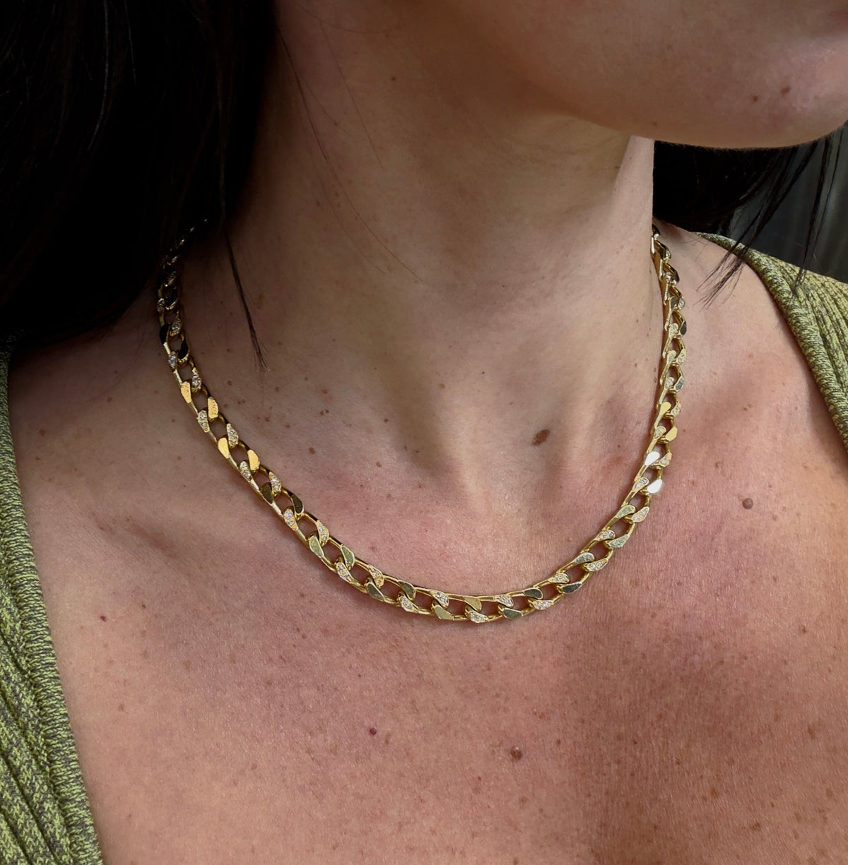 Bvlgari 18K Yellow Gold 1960's Diamond Link Chain — view 5 — Laura Milman New York