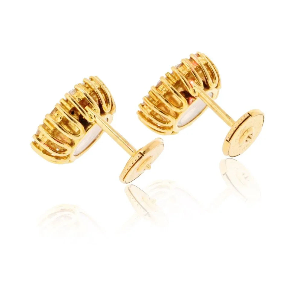 Chopard 18K Yellow Gold Happy Diamond Round 1.20cttw Stud Earrings — view 3 — Laura Milman New York