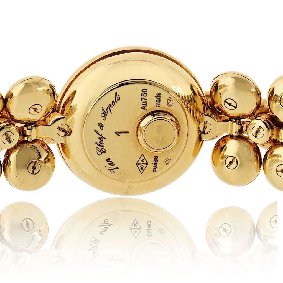 Pre-Owned Van Cleef & Arpels 18K Yellow Gold Bouton D'or Medium Model Diamond Dial Watch view 5 - Van Cleef & Arpels — Laura Milman New York