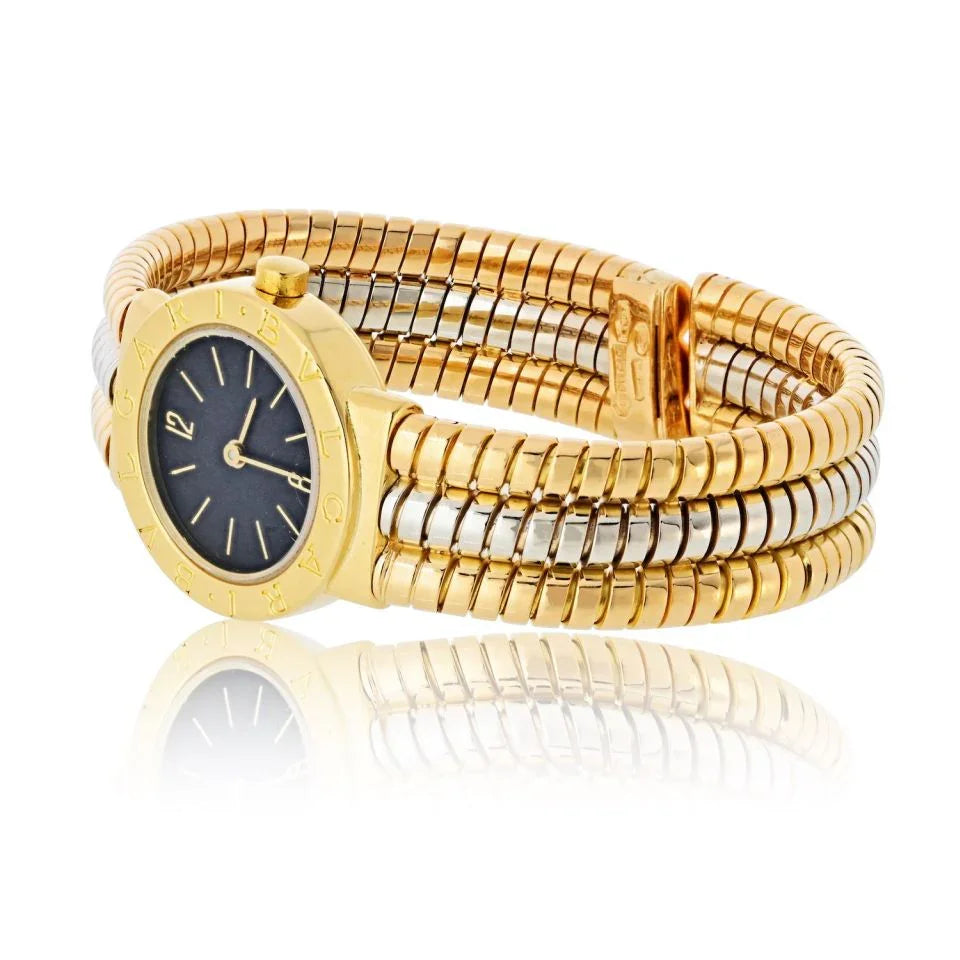 Pre-Owned Bvlgari 18K Two Tone BB 232T Tubogas Watch view 2 - Bvlgari — Laura Milman New York