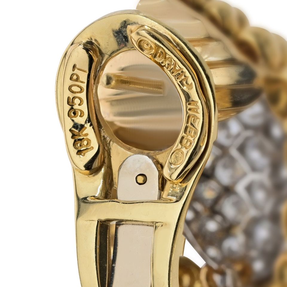 David Webb 18K Yellow Gold 6.00cttw Aquamarine And Diamond Earrings — view 7 — Laura Milman New York