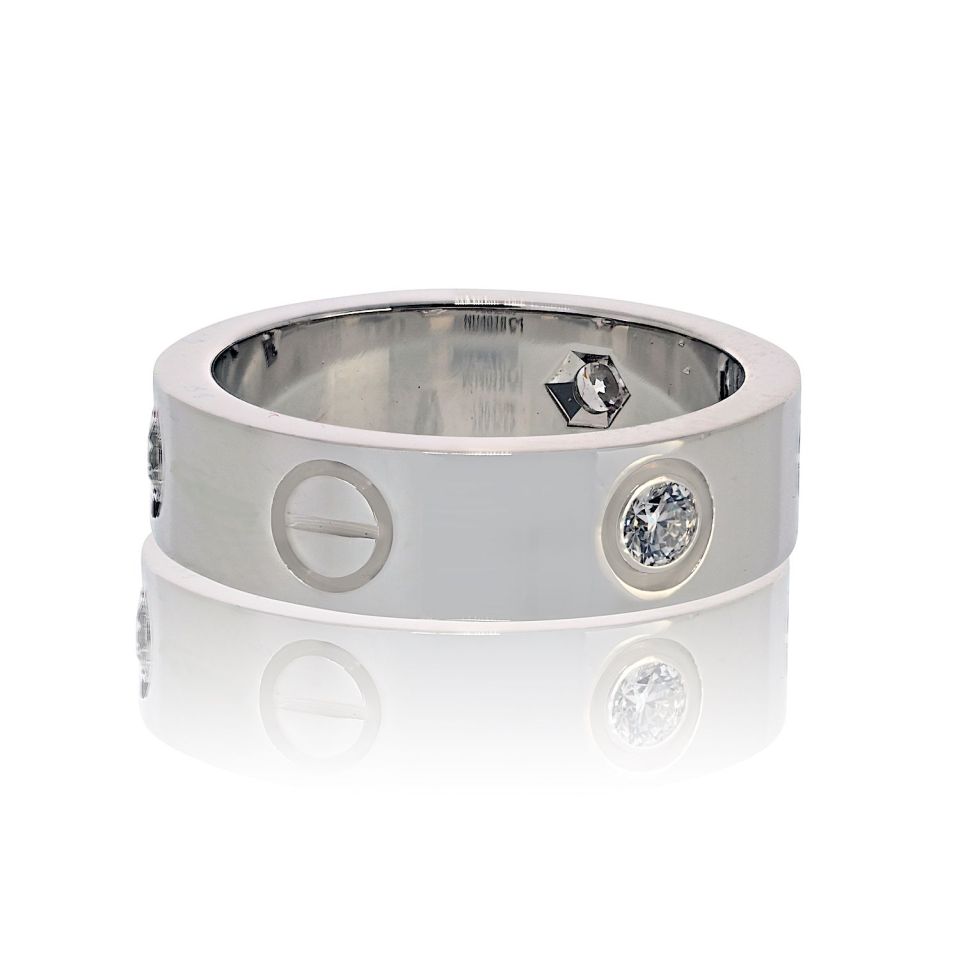 Cartier Love 18K White Gold 3 Diamond Ring — Laura Milman New York